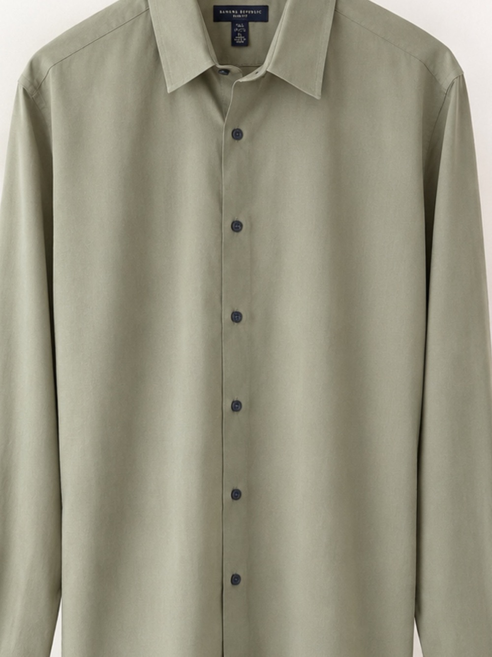 Banana Republic Men's Olive-Tone Button-Front Dress Shirt